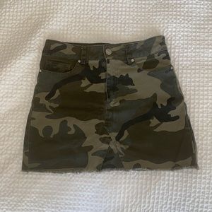 “Kendall + Kylie” Camo Denim Miniskirt Size Small